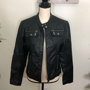 Faux Leather Moto Jacket